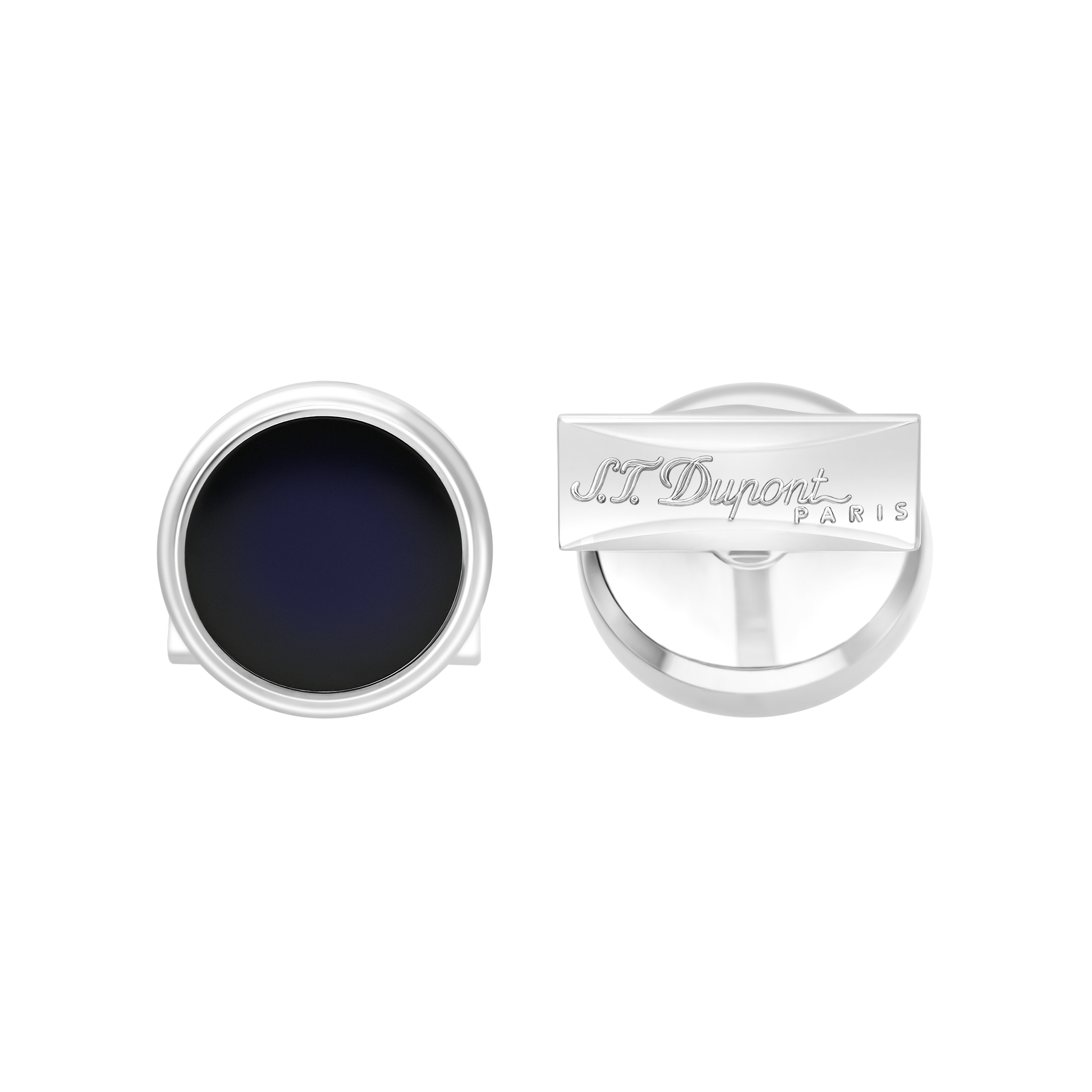 Boutons de manchette en laque bleue