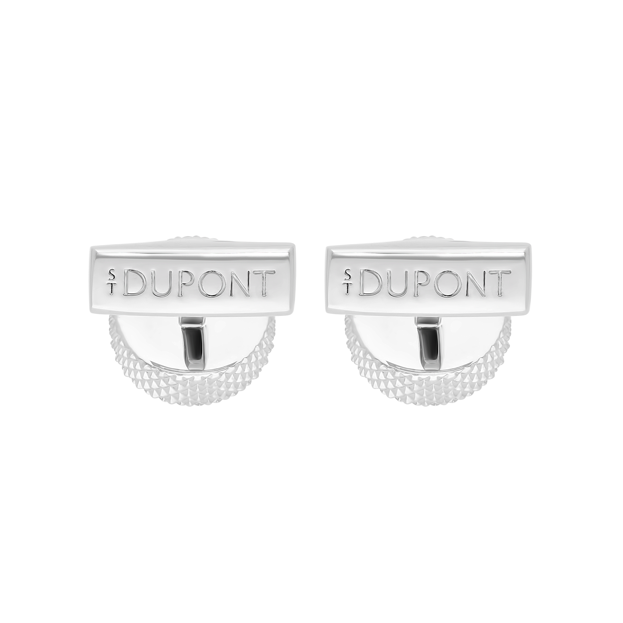 Boutons de manchette ronds en laque noire et pointe de diamant