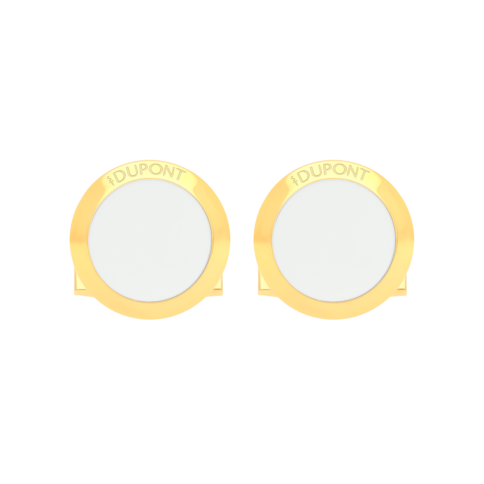 Boutons de manchette ronds laque blanche