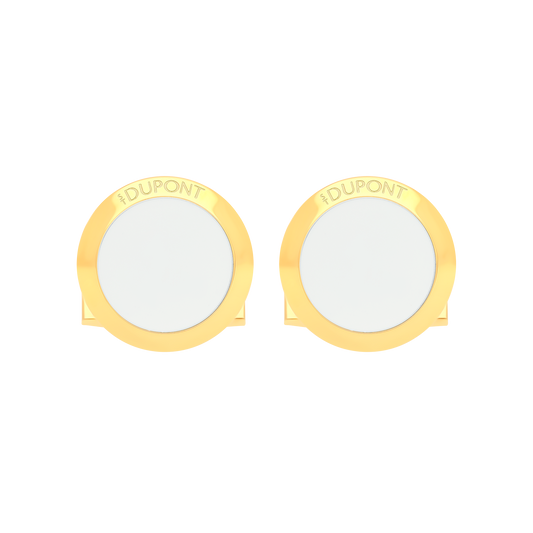 005848 - STDUPONT - Staging - Boutons de manchette ronds laque blanche - 3
