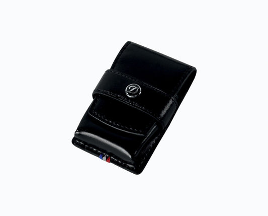 Étui briquet Line D cuir lisse noir 